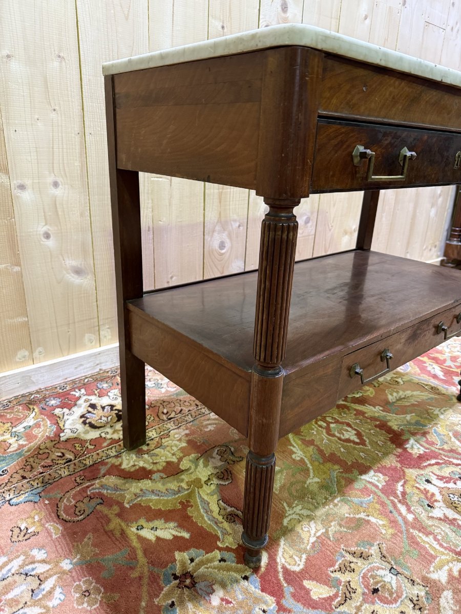 Louis XVI Style Mahogany And Marble Side Table/console-photo-3