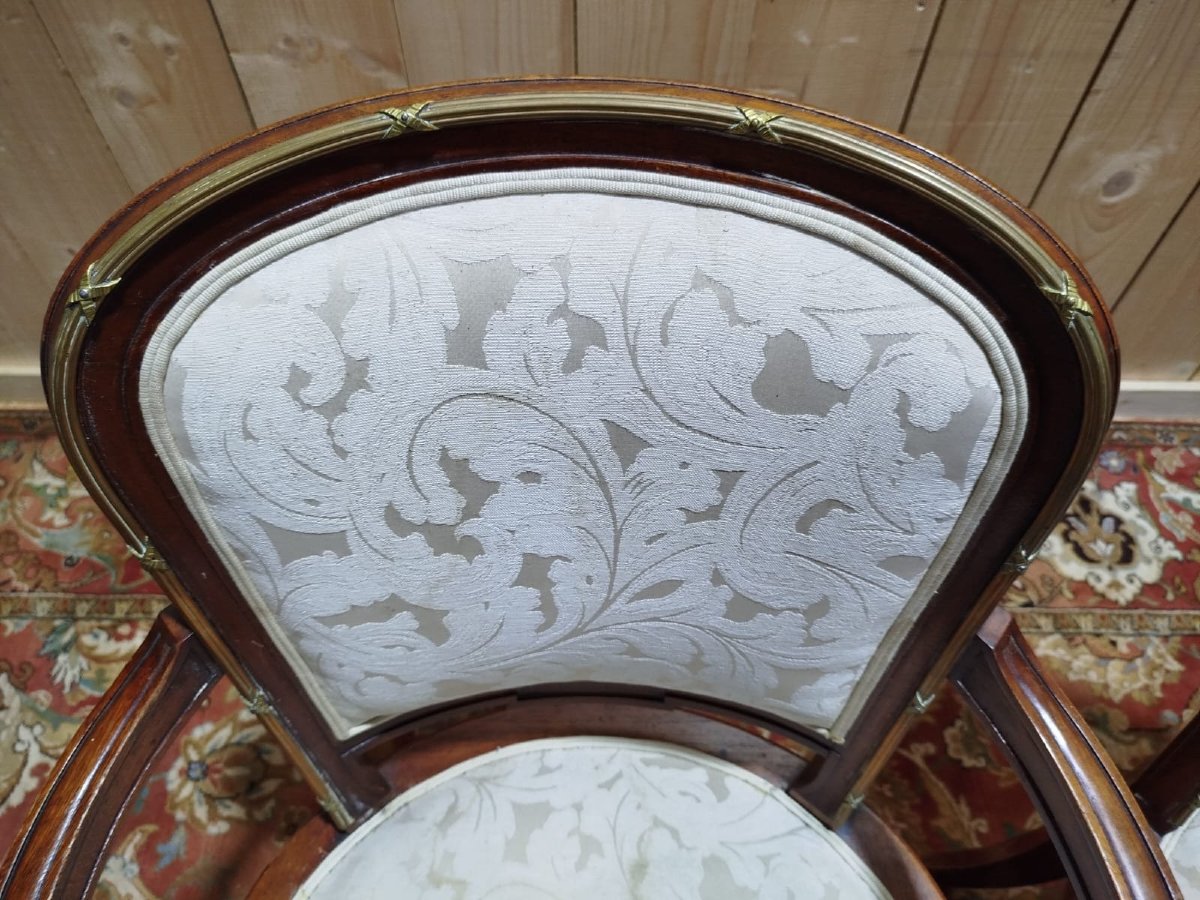 Suite de 8 chaises et paire de fauteuils Louis XVI-photo-3