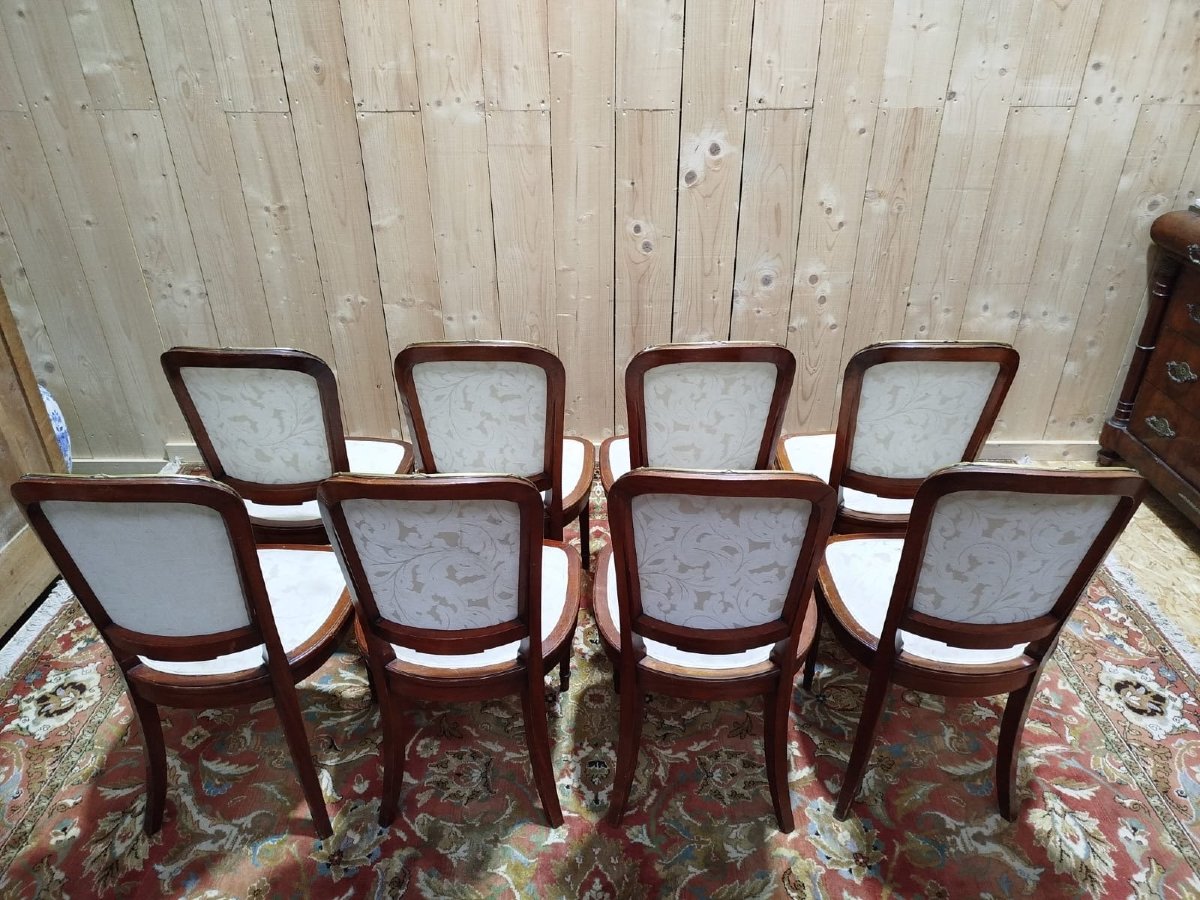 Suite de 8 chaises et paire de fauteuils Louis XVI-photo-6