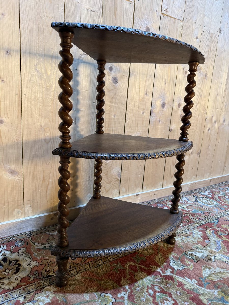 Petite en encoignure en étagère noyer-photo-2