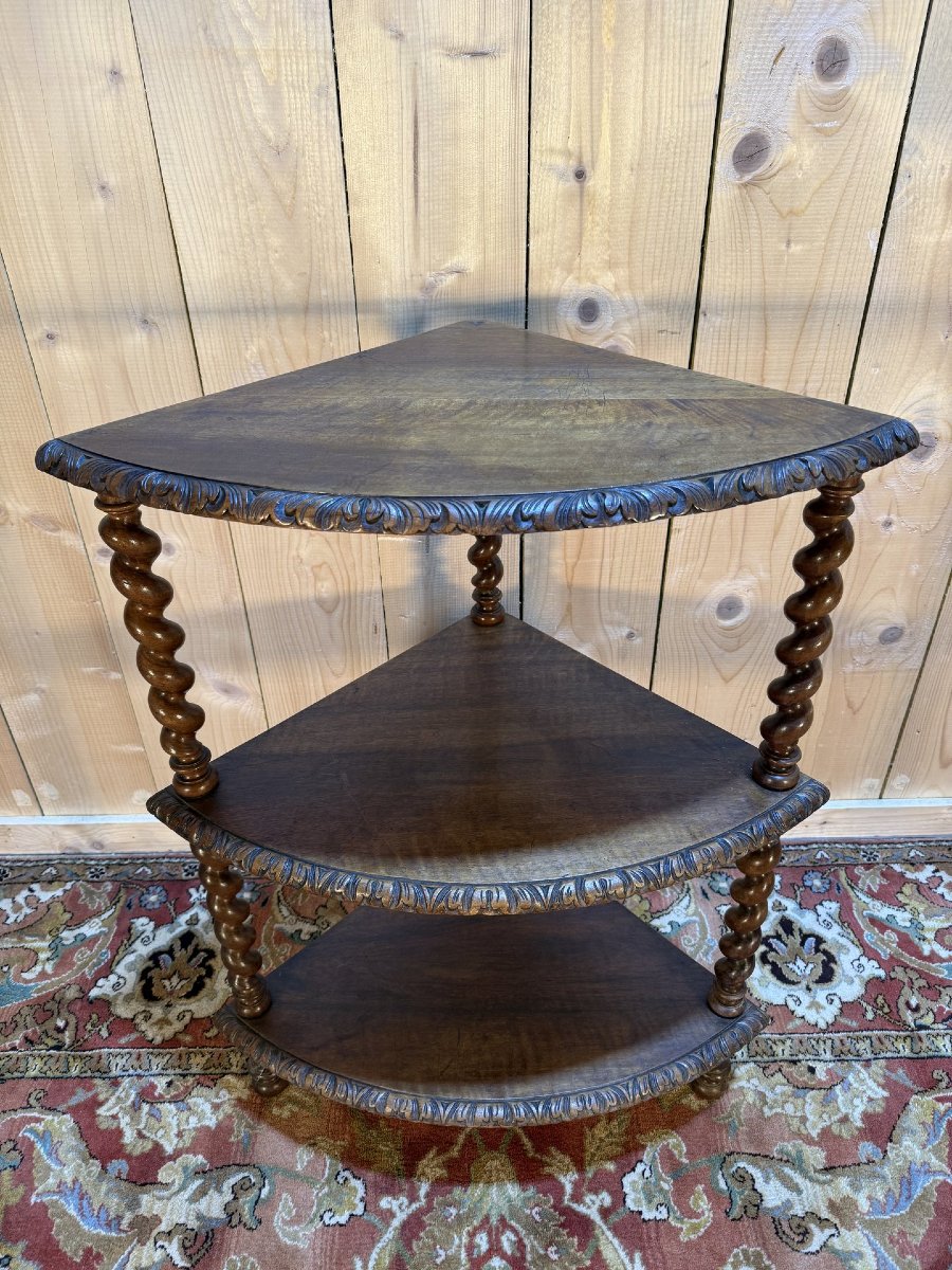 Petite en encoignure en étagère noyer-photo-3