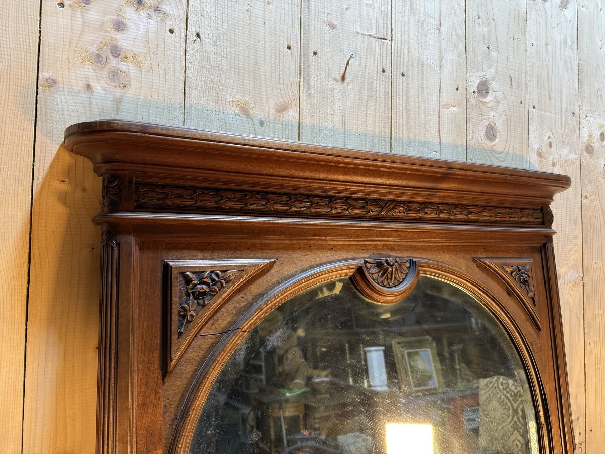 Large Art Deco Walnut Mirror-photo-3