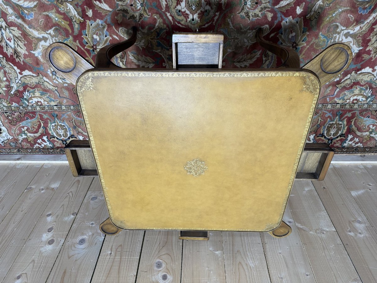 Louis XV Style Leather Games Table-photo-2