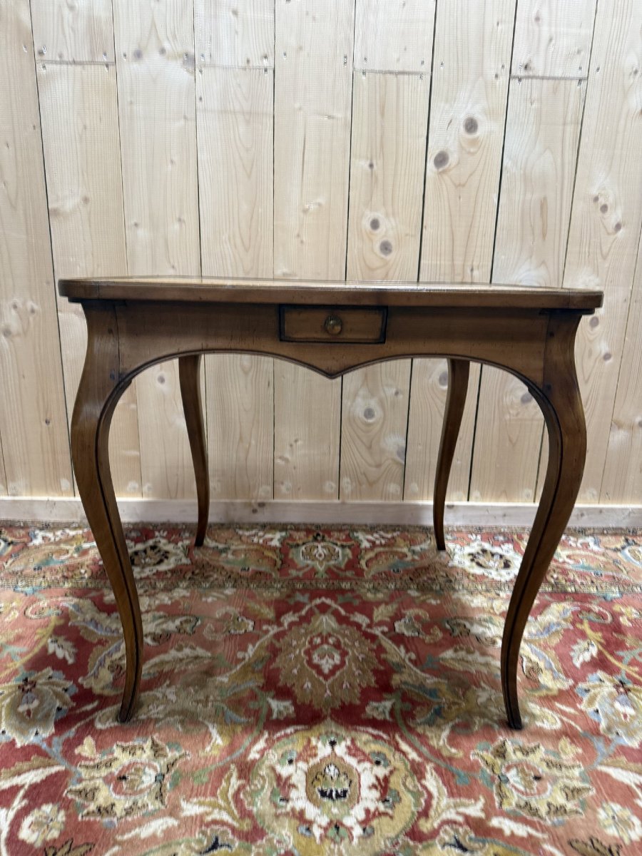 Louis XV Style Leather Games Table-photo-3