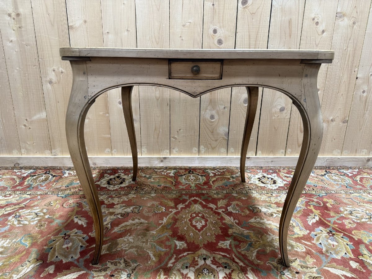 Louis XV Style Leather Games Table-photo-1