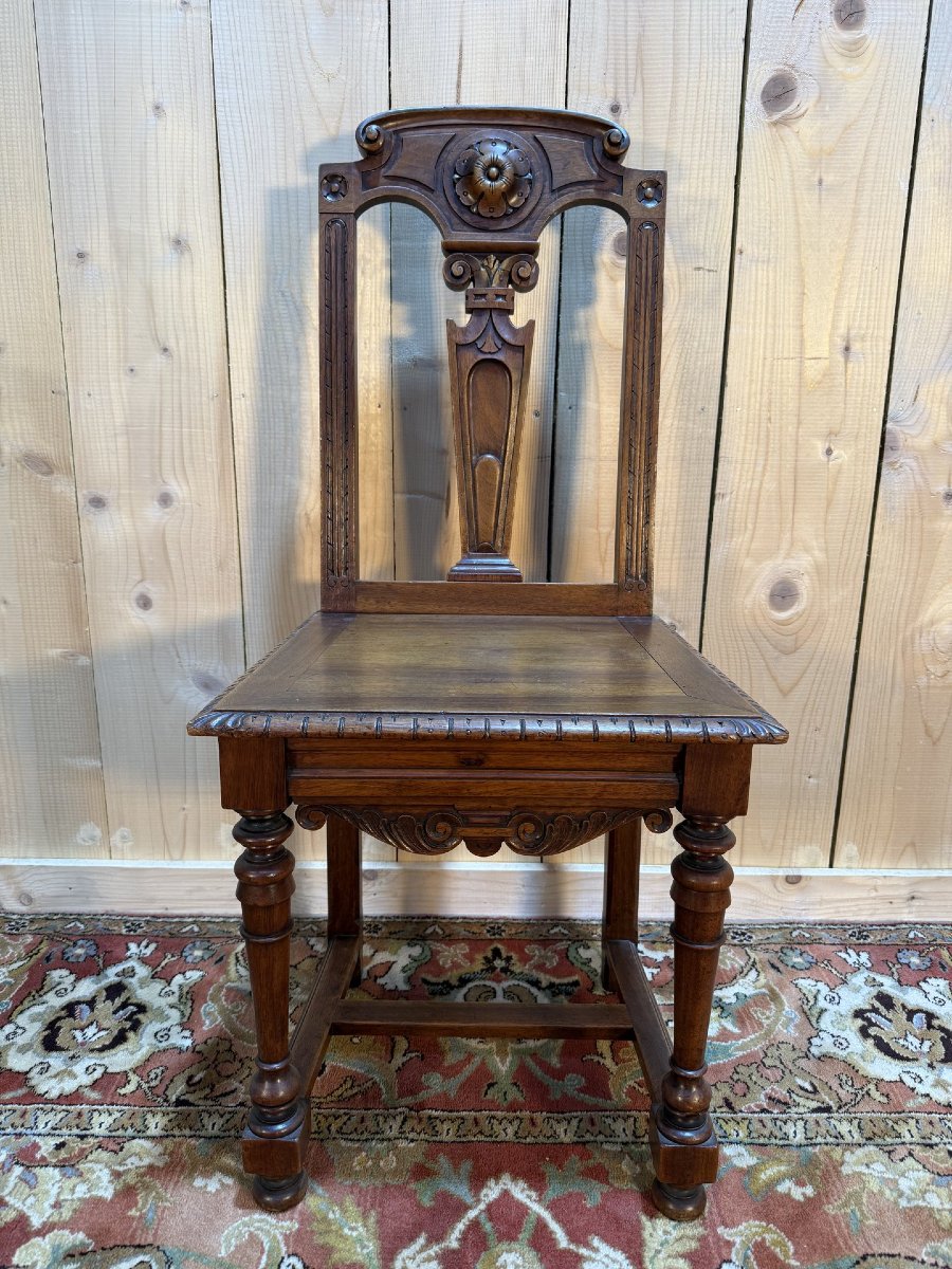 Set Of 8 Neo-renaissance Walnut Chairs-photo-2