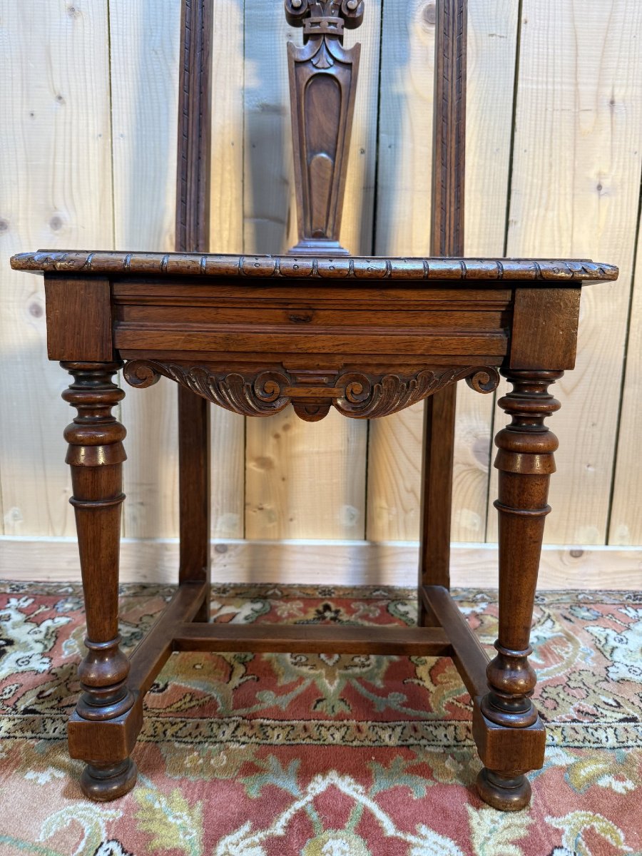 Set Of 8 Neo-renaissance Walnut Chairs-photo-4