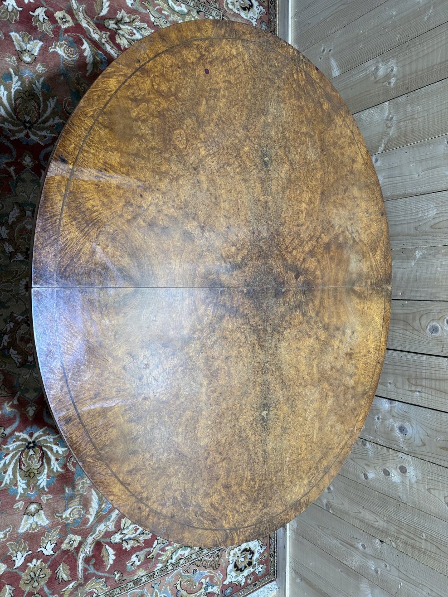 Table de salle à manger ovale époque Art Déco-photo-3