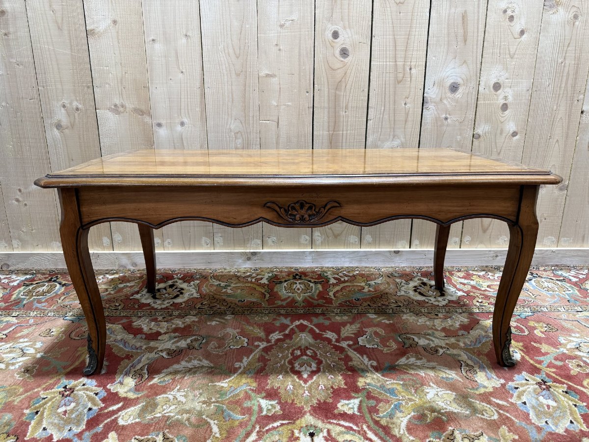 Table basse de style Louis XV en merisier-photo-4