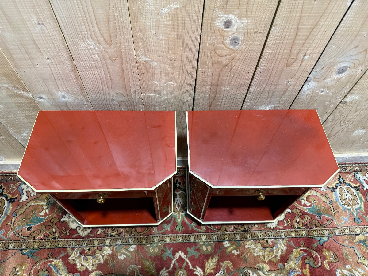 Paire de Chevets laqués 1970 Maurice Hirsch-photo-3