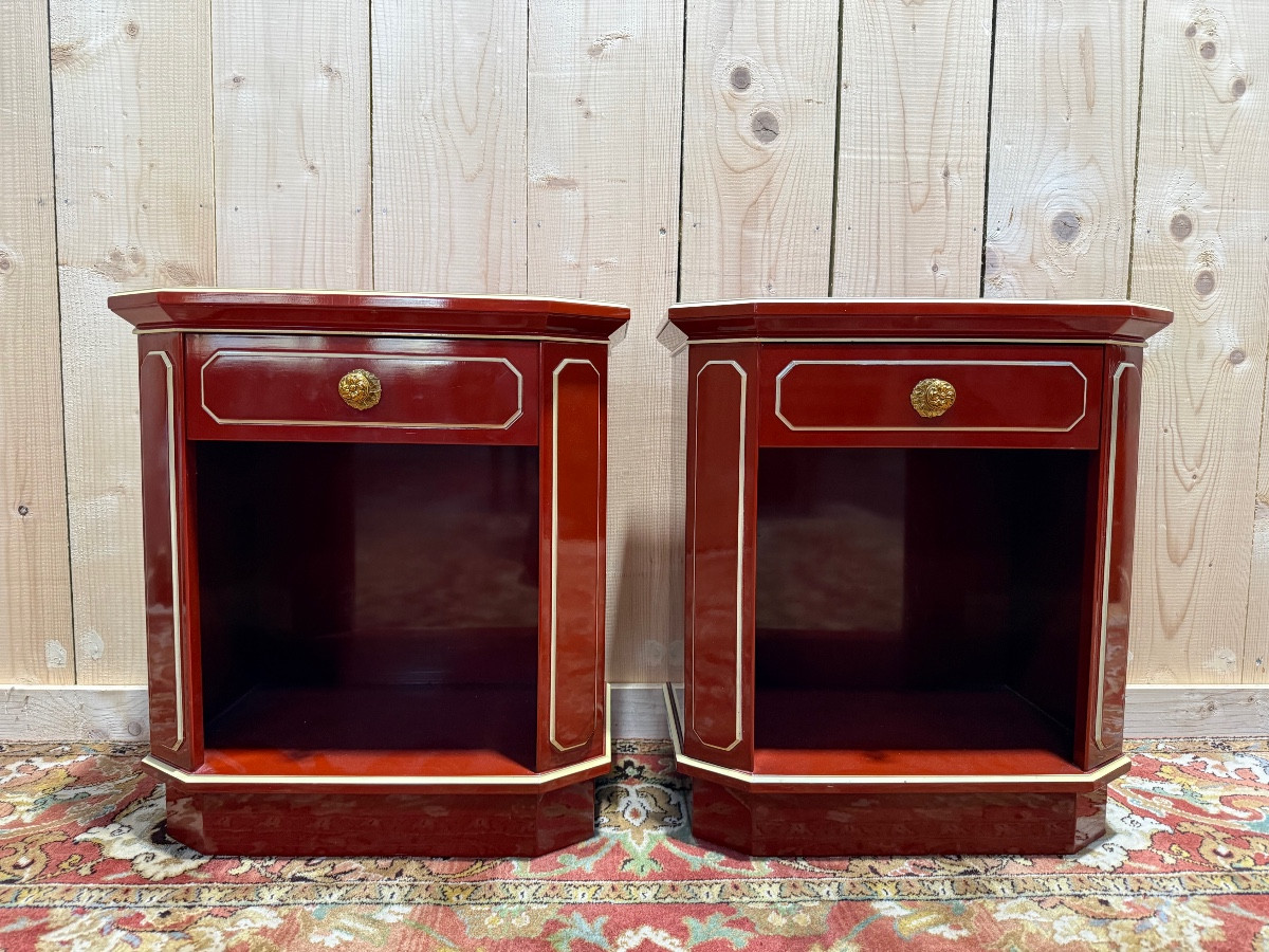 Paire de Chevets laqués 1970 Maurice Hirsch