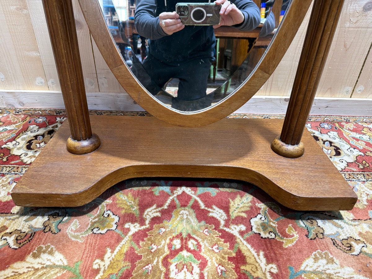 Mirror - Art Deco Cheval Glass With Beveled Glass-photo-2