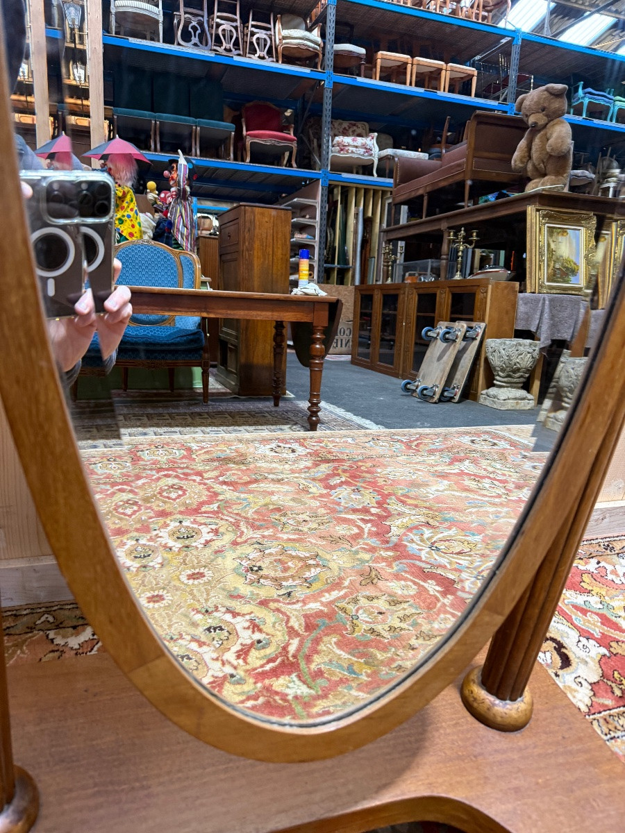Mirror - Art Deco Cheval Glass With Beveled Glass-photo-1
