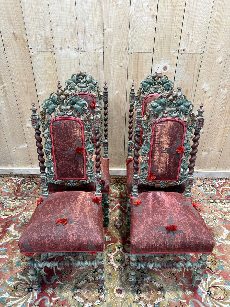 Suite de 4 chaises style Haute Époque -photo-2