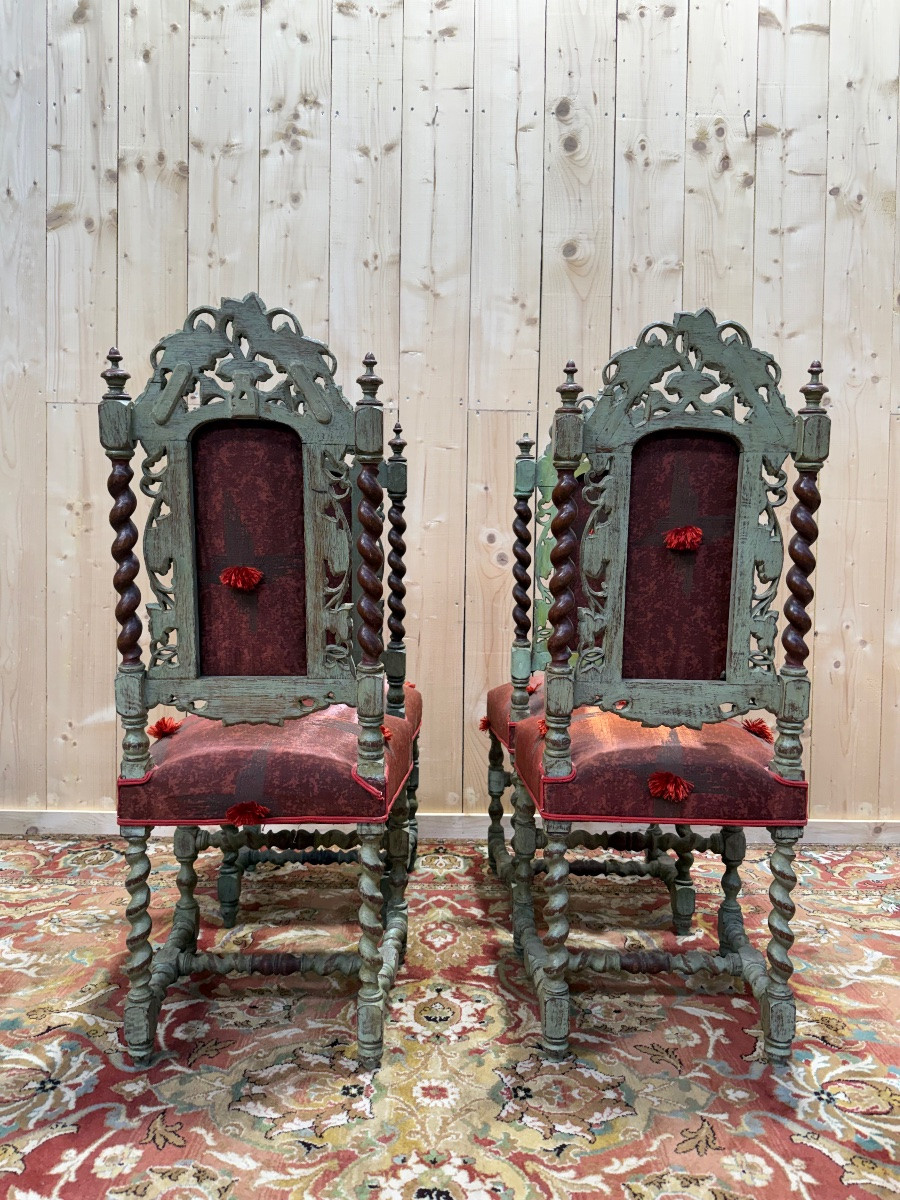 Suite de 4 chaises style Haute Époque -photo-4