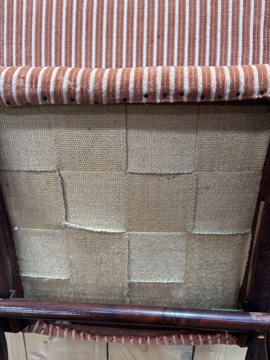 Set Of 6 Folding Mahogany Chairs-photo-4