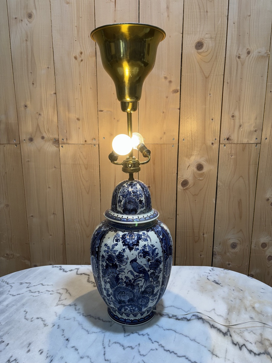 Large Dutch Delftware Lamp -photo-1