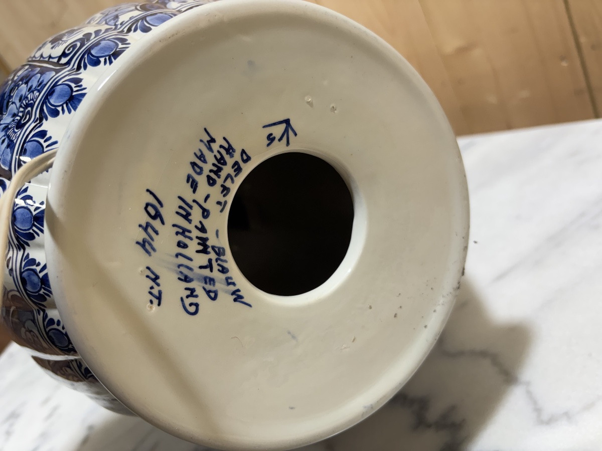 Large Dutch Delftware Lamp -photo-3