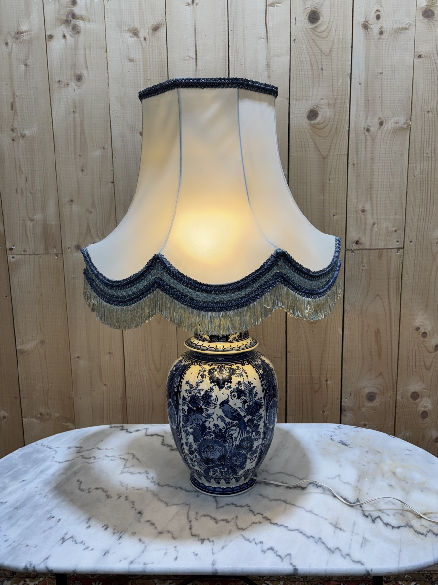 Large Dutch Delftware Lamp 