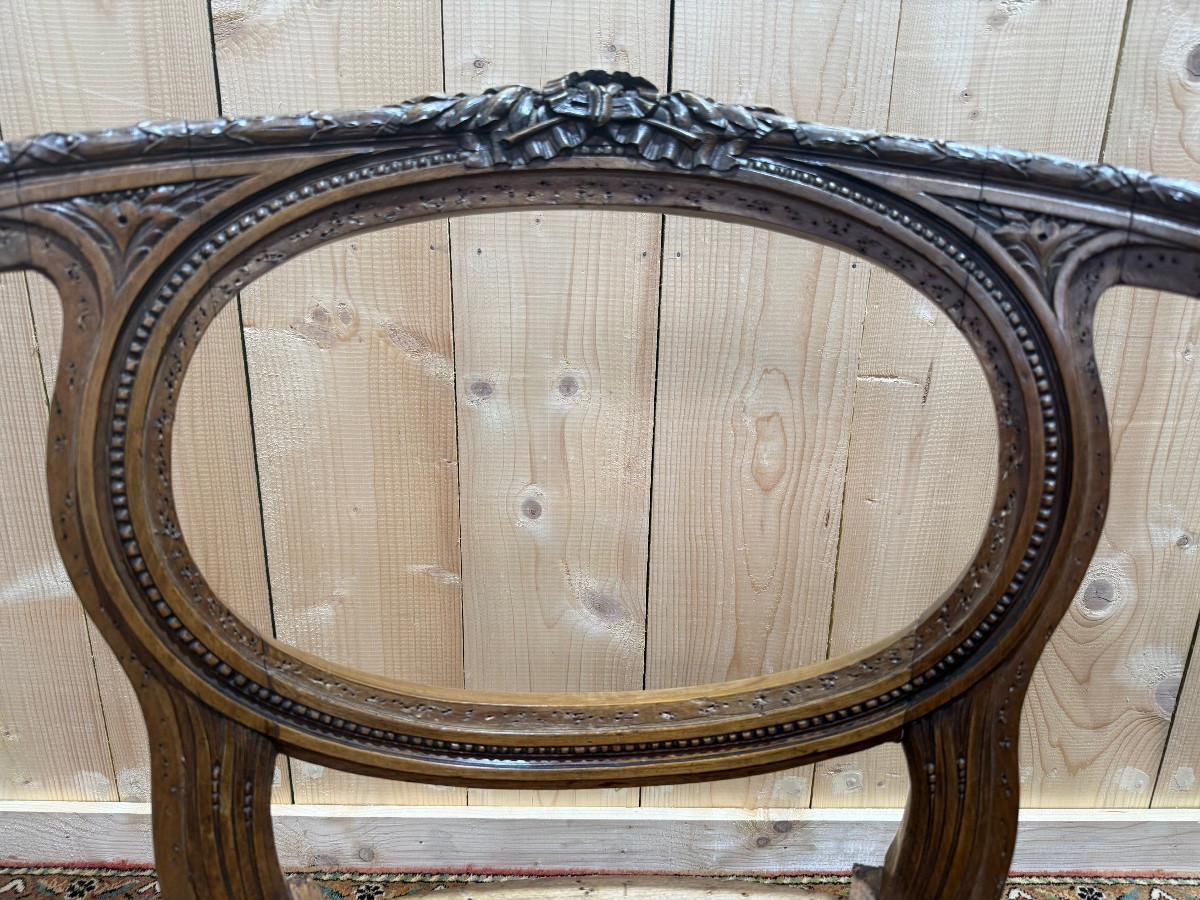 Paire de fauteuils "Marquise" de style Louis XVI-photo-3