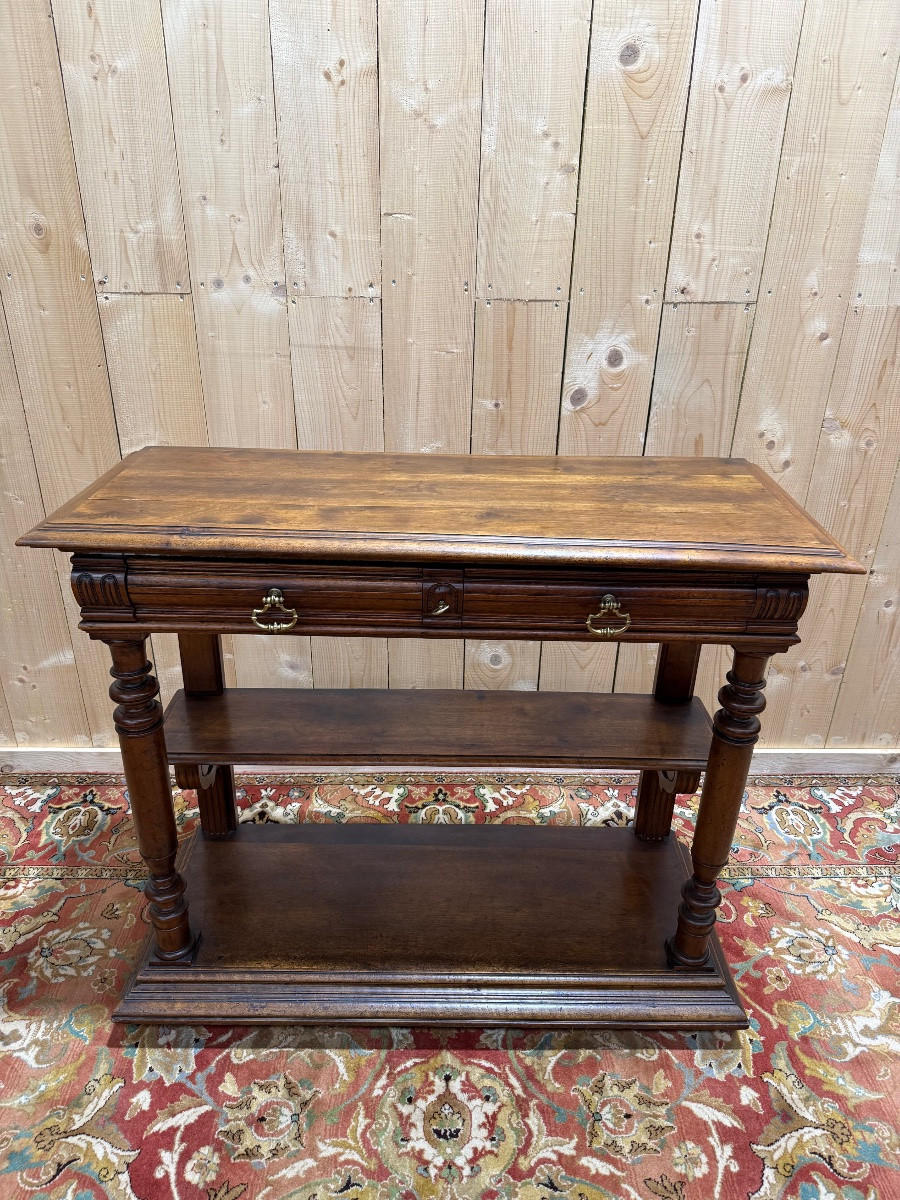 Sideboard - Walnut Console Table, Napoleon III Period-photo-2