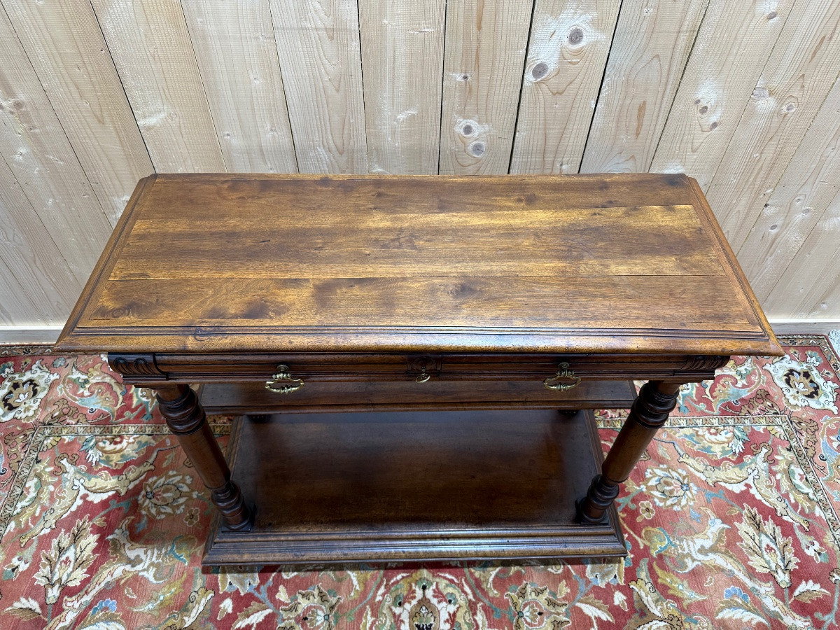 Sideboard - Walnut Console Table, Napoleon III Period-photo-3