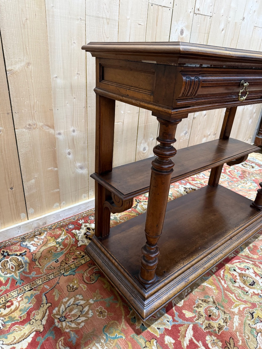 Sideboard - Walnut Console Table, Napoleon III Period-photo-4