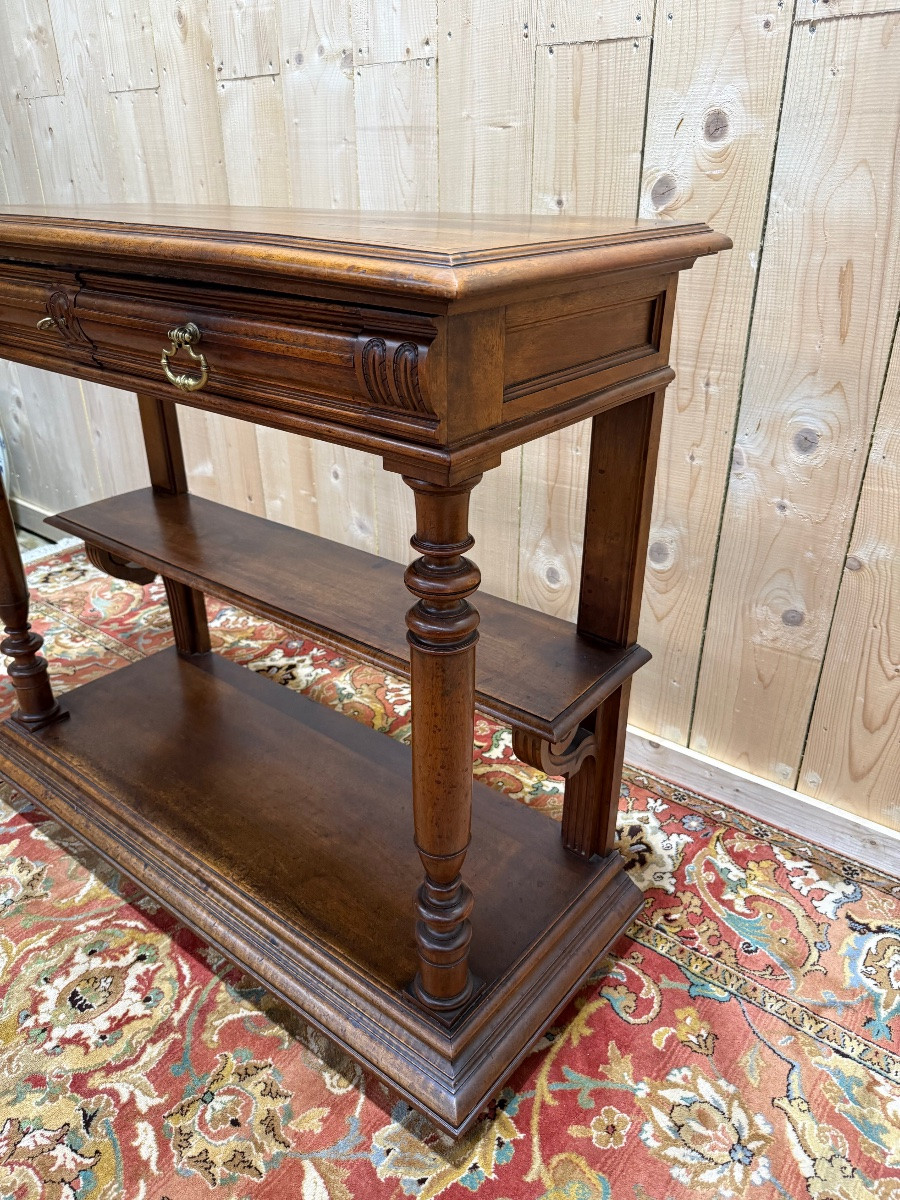 Sideboard - Walnut Console Table, Napoleon III Period-photo-1