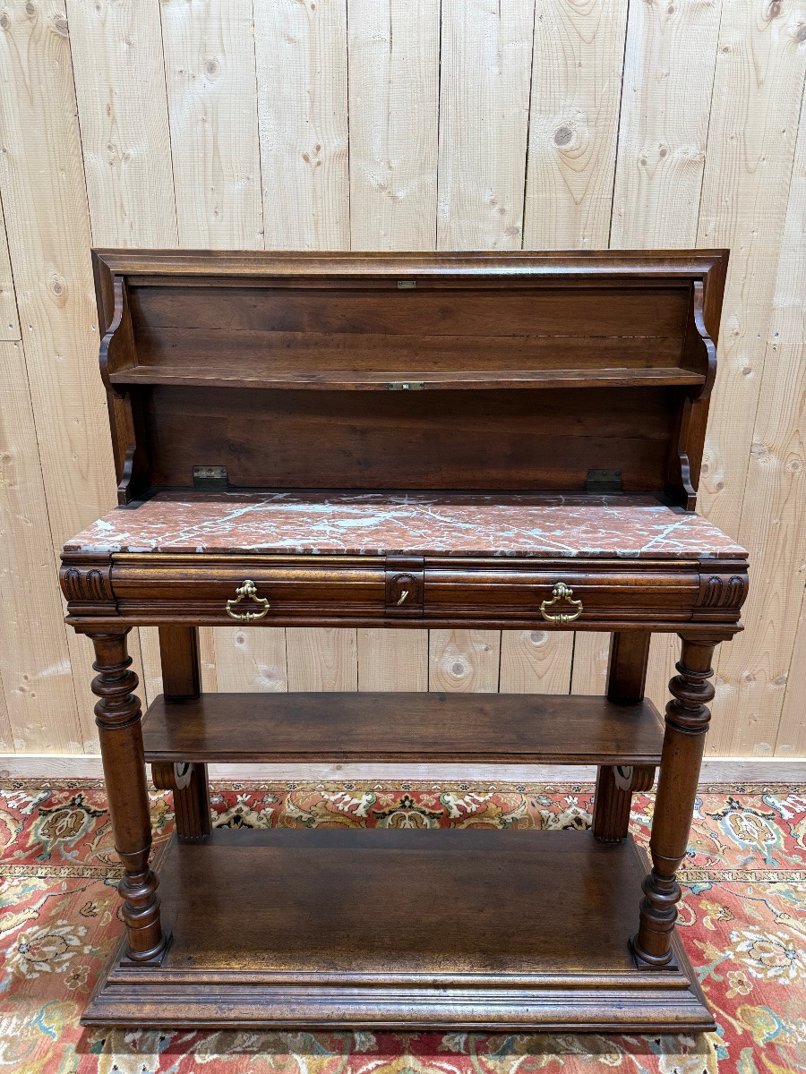 Sideboard - Walnut Console Table, Napoleon III Period-photo-2