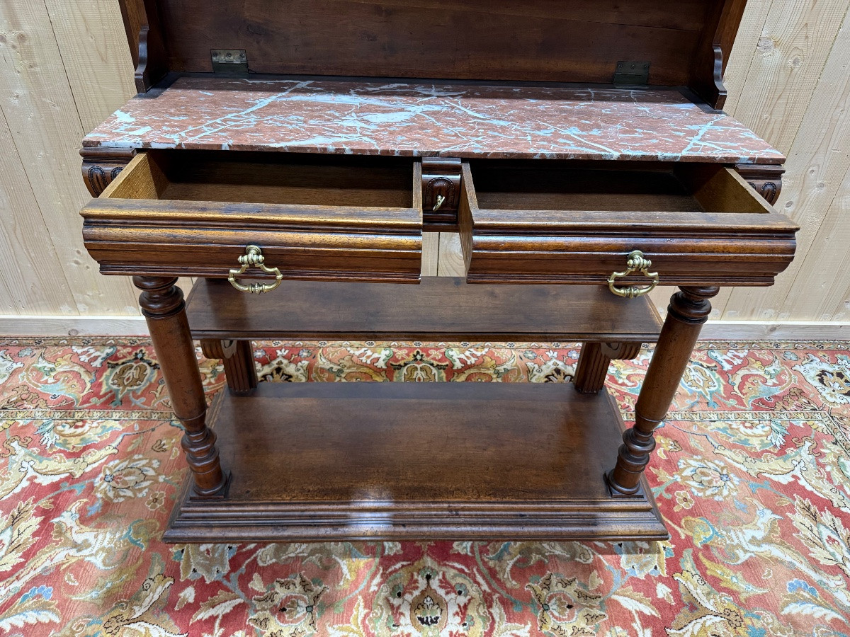 Sideboard - Walnut Console Table, Napoleon III Period-photo-4
