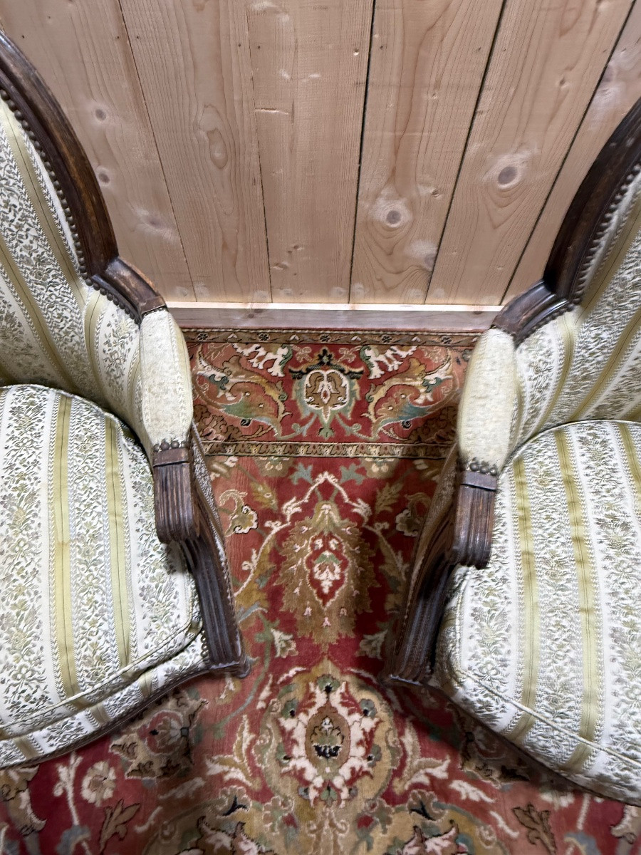 Pair Of Louis XVI Style Bergère Armchairs -photo-4