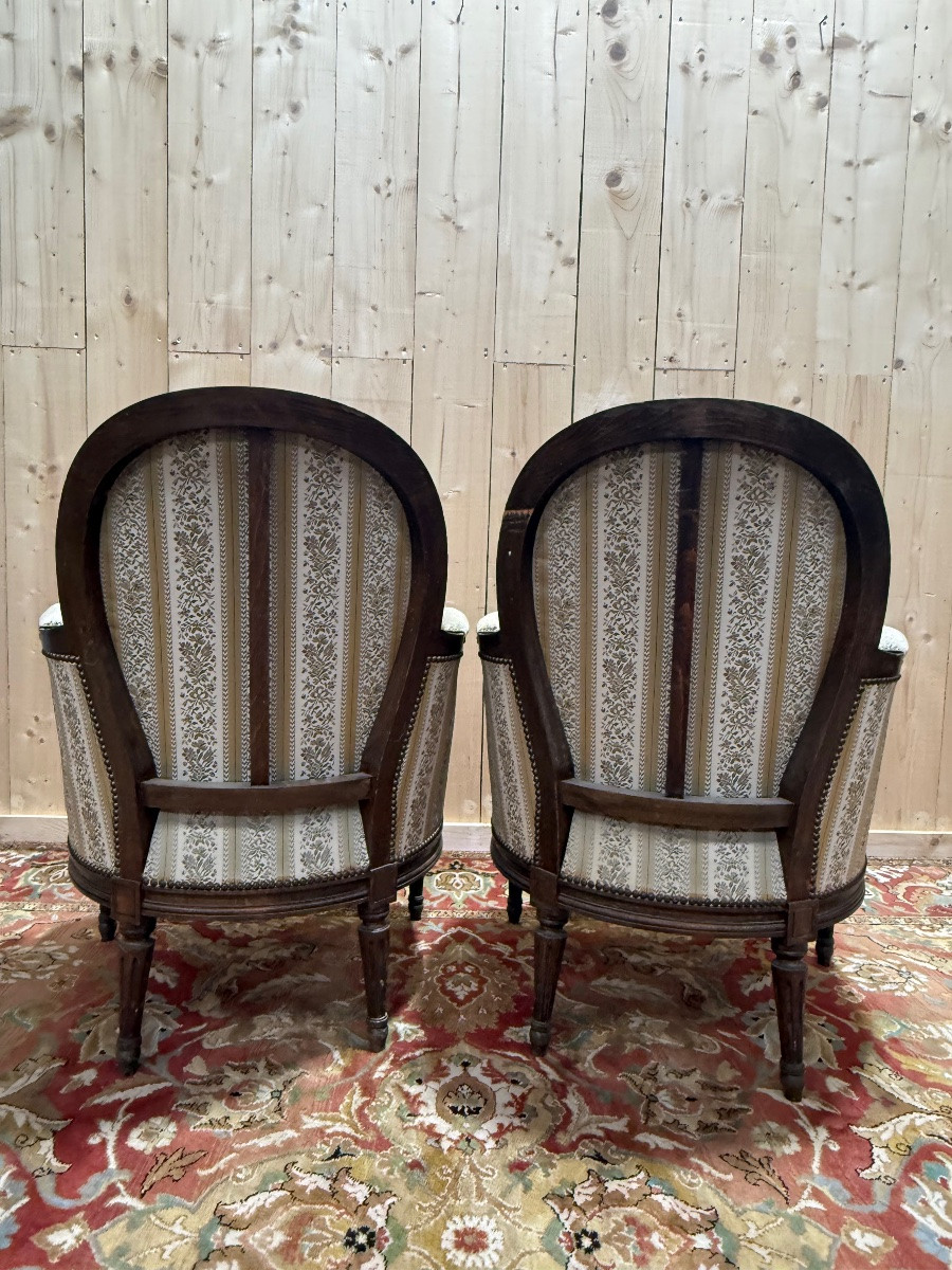 Pair Of Louis XVI Style Bergère Armchairs -photo-2