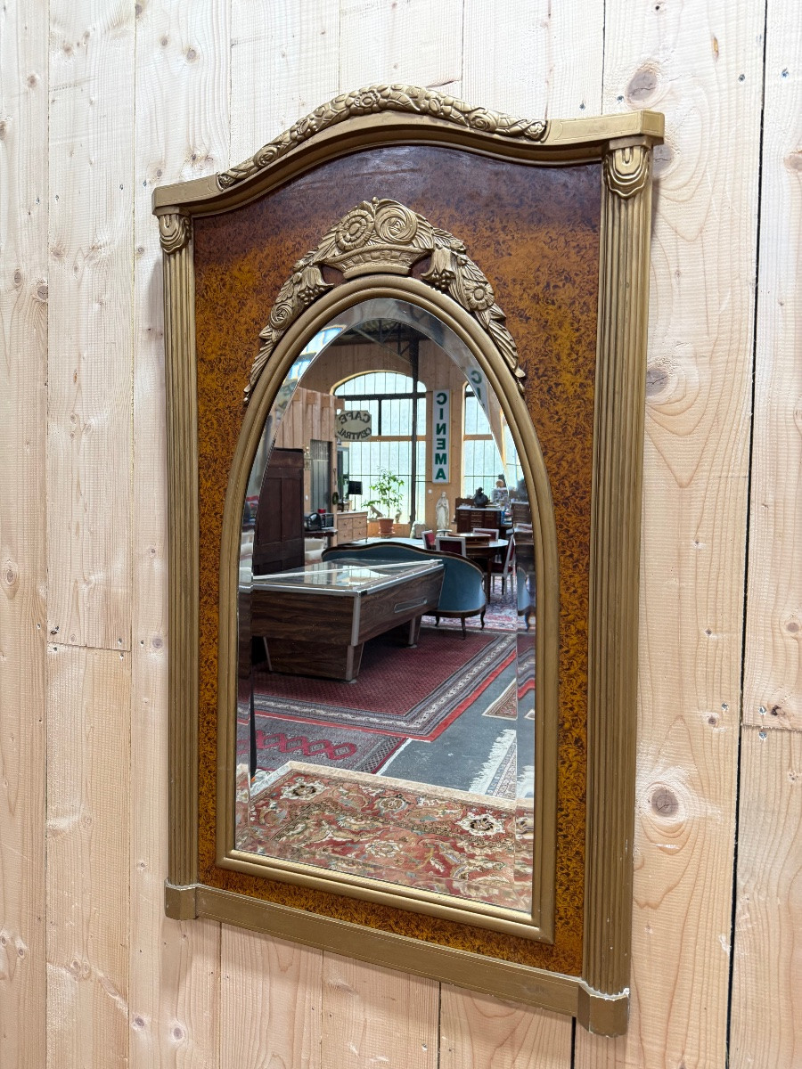 Miroir époque Art Déco en bois peint -photo-3