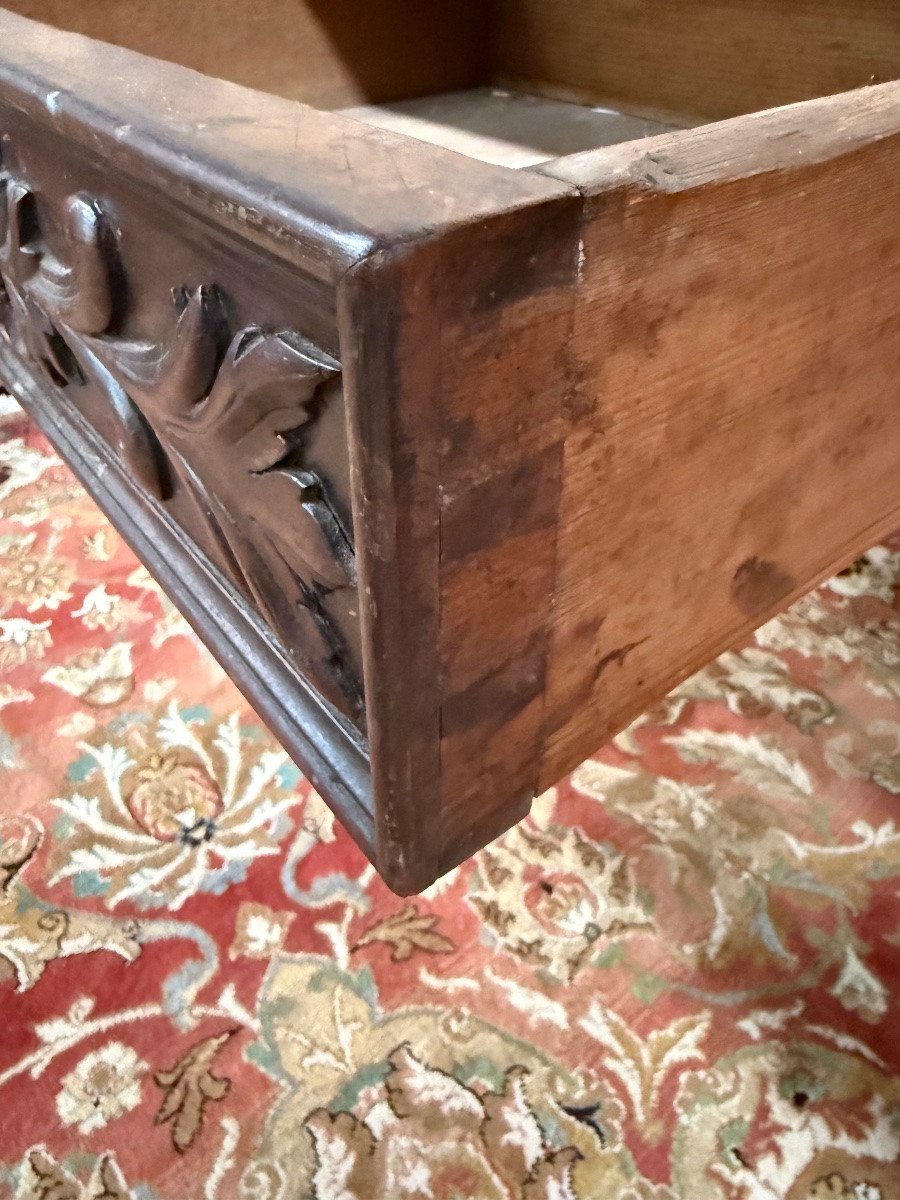 Grande table de milieu de style Louis XIII en sapin -photo-4