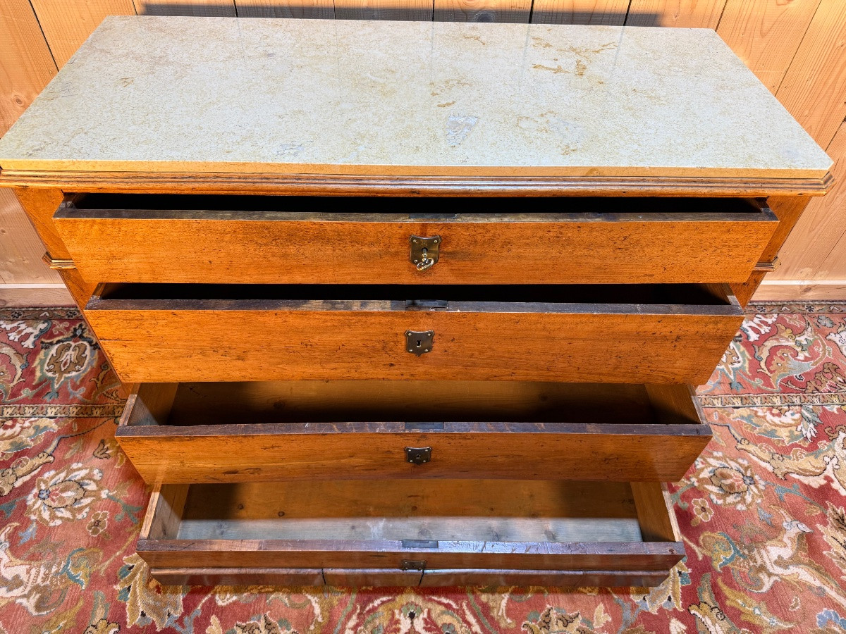 Commode d'époque Louis Philippe en noyer -photo-3