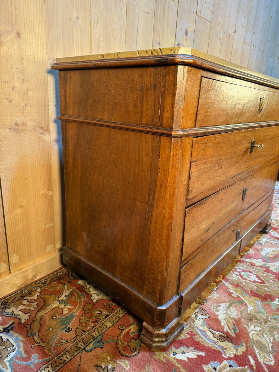 Commode d'époque Louis Philippe en noyer -photo-4