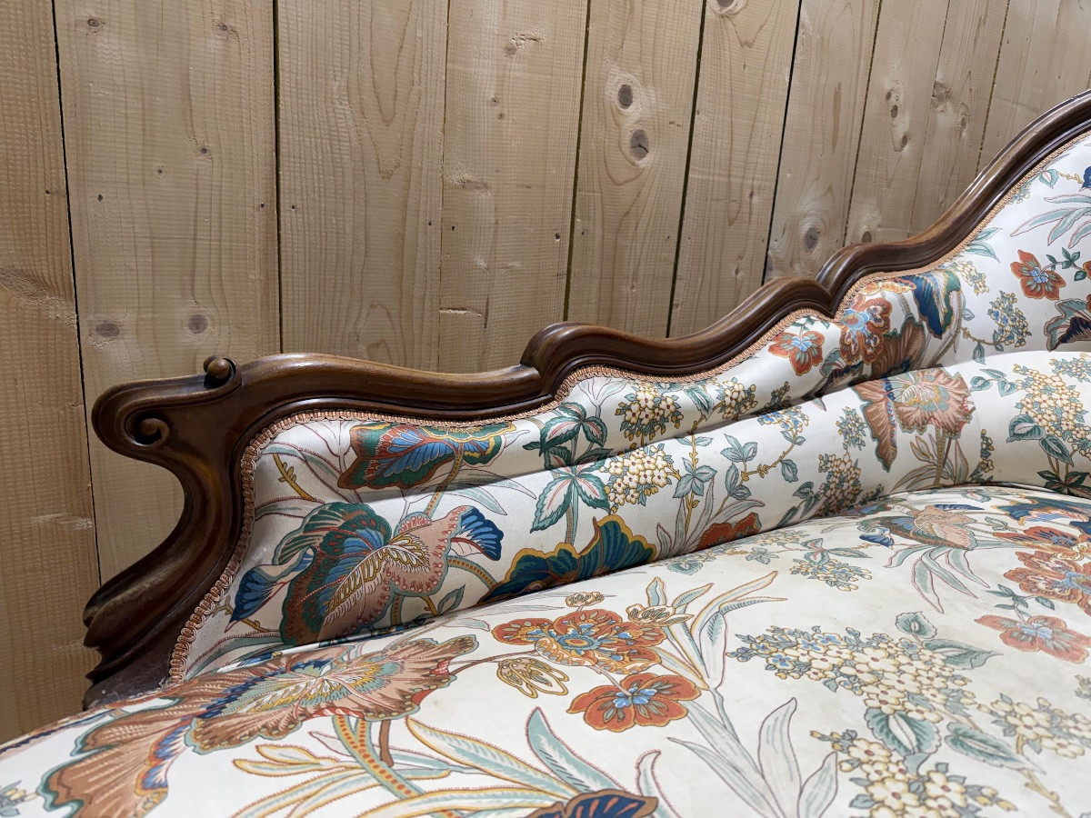 Louis Philippe Period Chaise Longue In Carved Walnut -photo-3