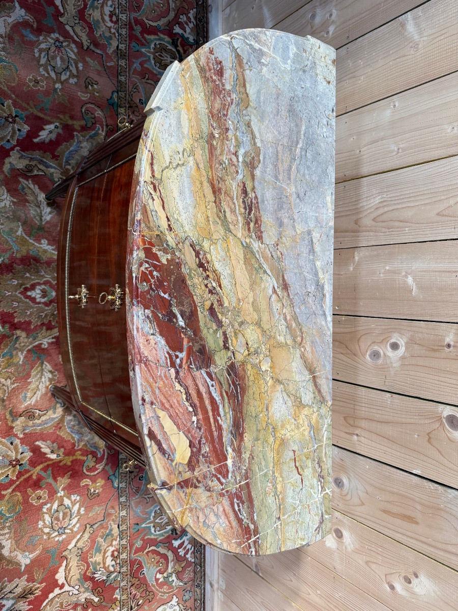 Louis XVI Style Mahogany Half-moon Commode -photo-1