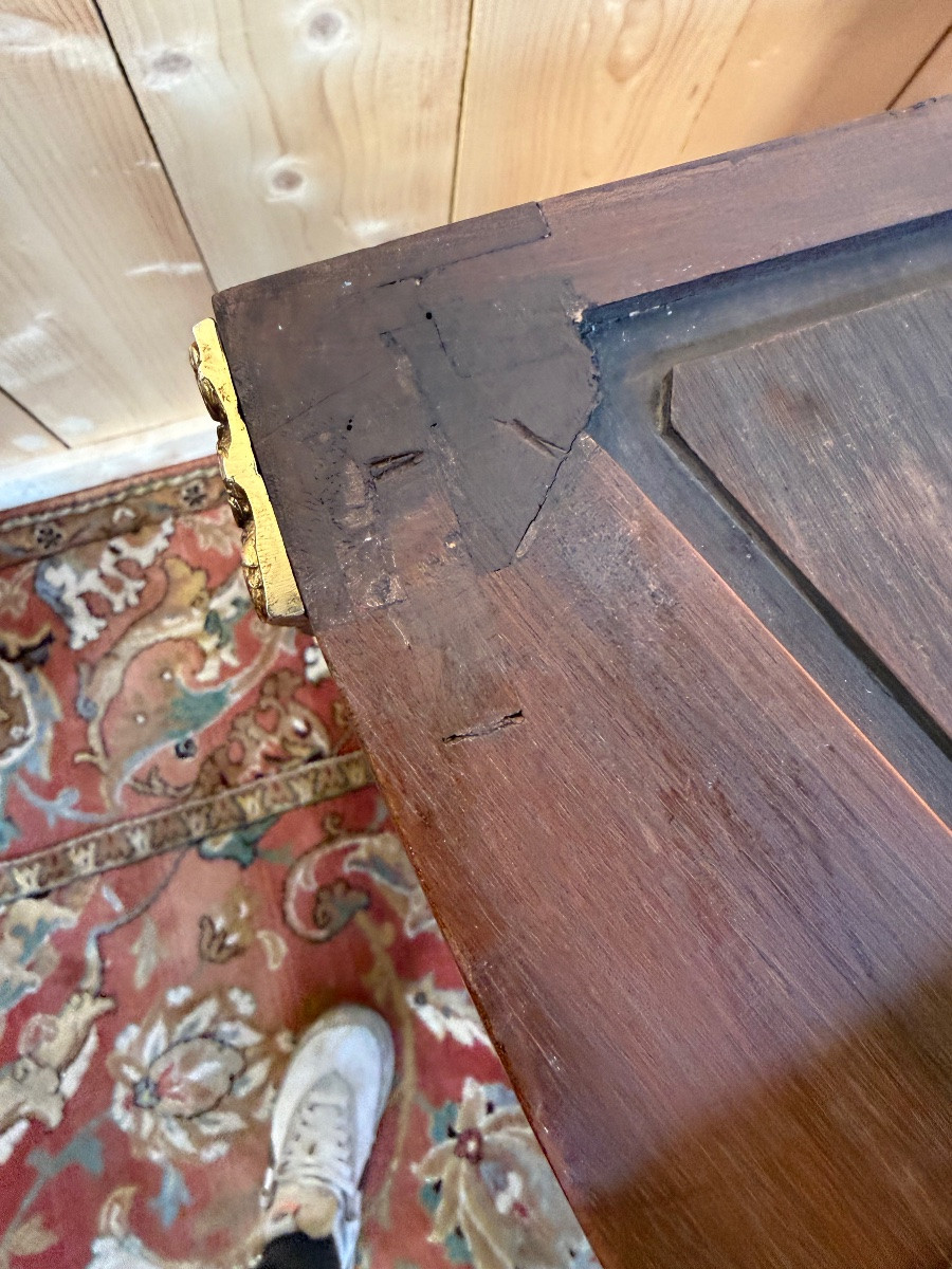 Louis XVI Style Mahogany Half-moon Commode -photo-2