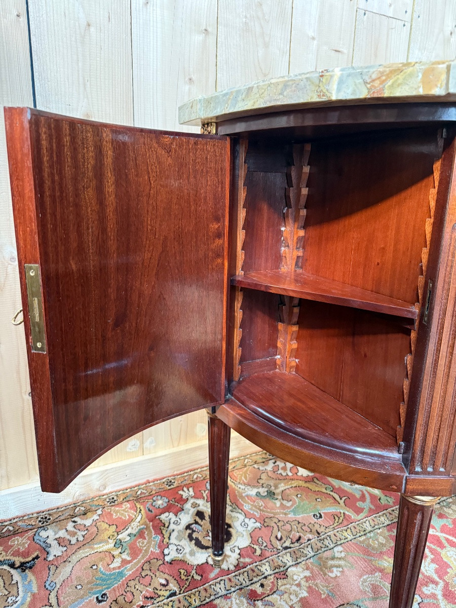 Louis XVI Style Mahogany Half-moon Commode -photo-3