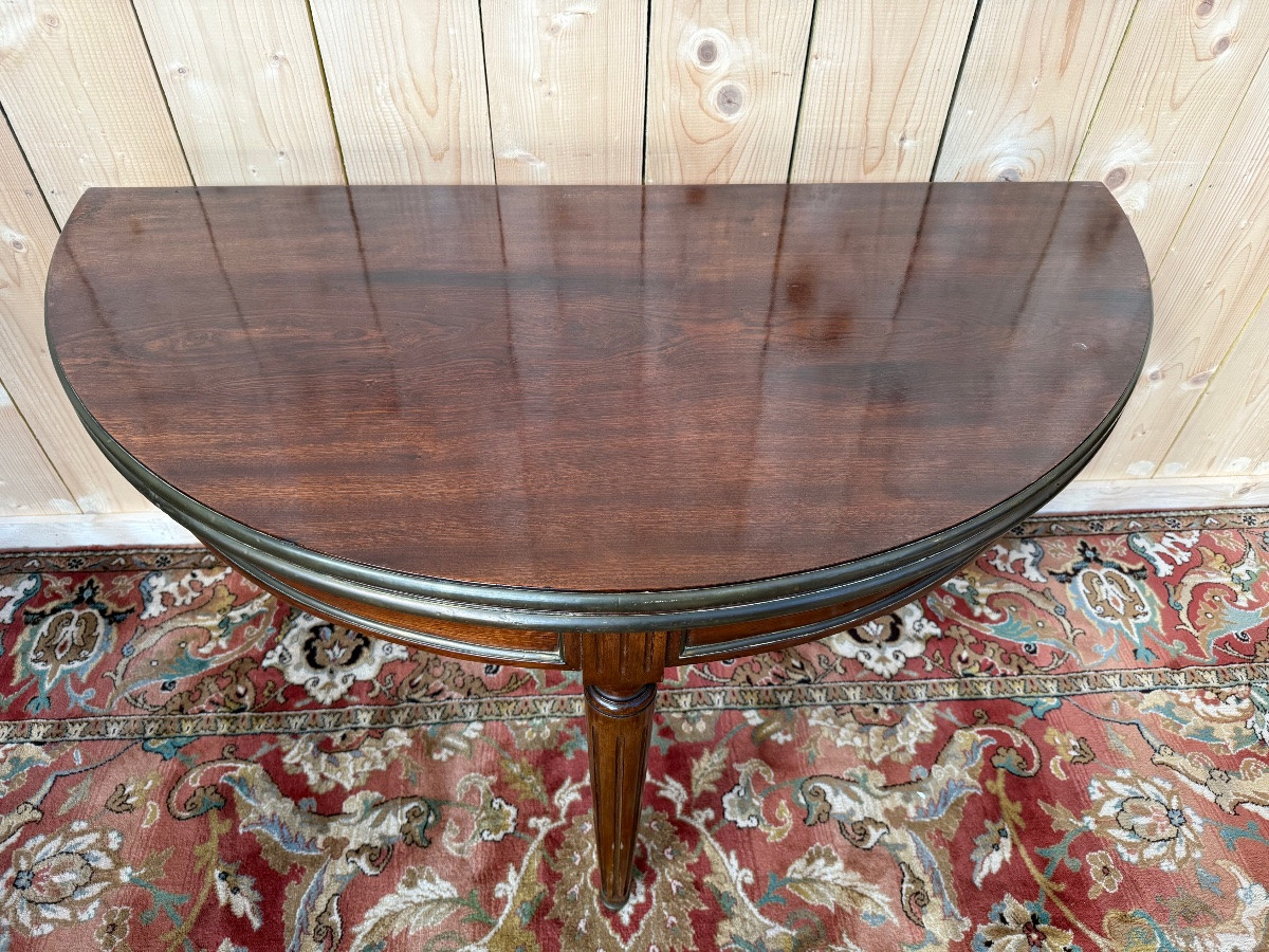 Louis XVI Style Mahogany Half-moon Games Table -photo-2