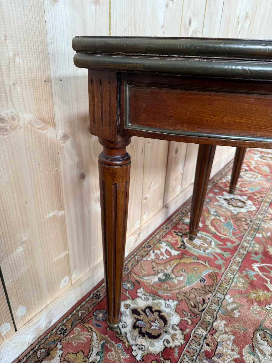 Louis XVI Style Mahogany Half-moon Games Table -photo-3