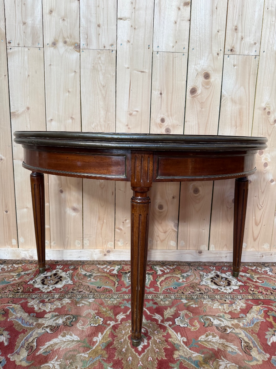 Louis XVI Style Mahogany Half-moon Games Table 