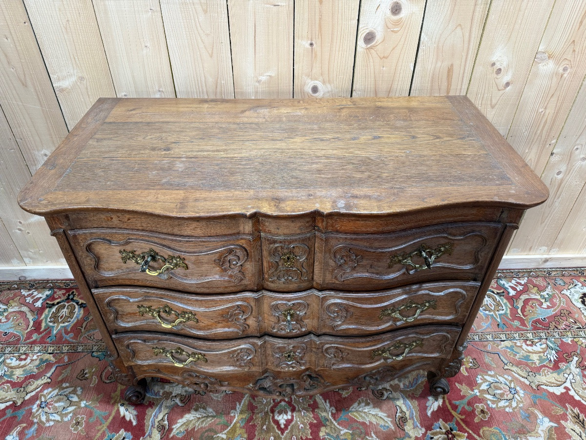 Commode Louis XV Nîmoise  en chêne massif -photo-2