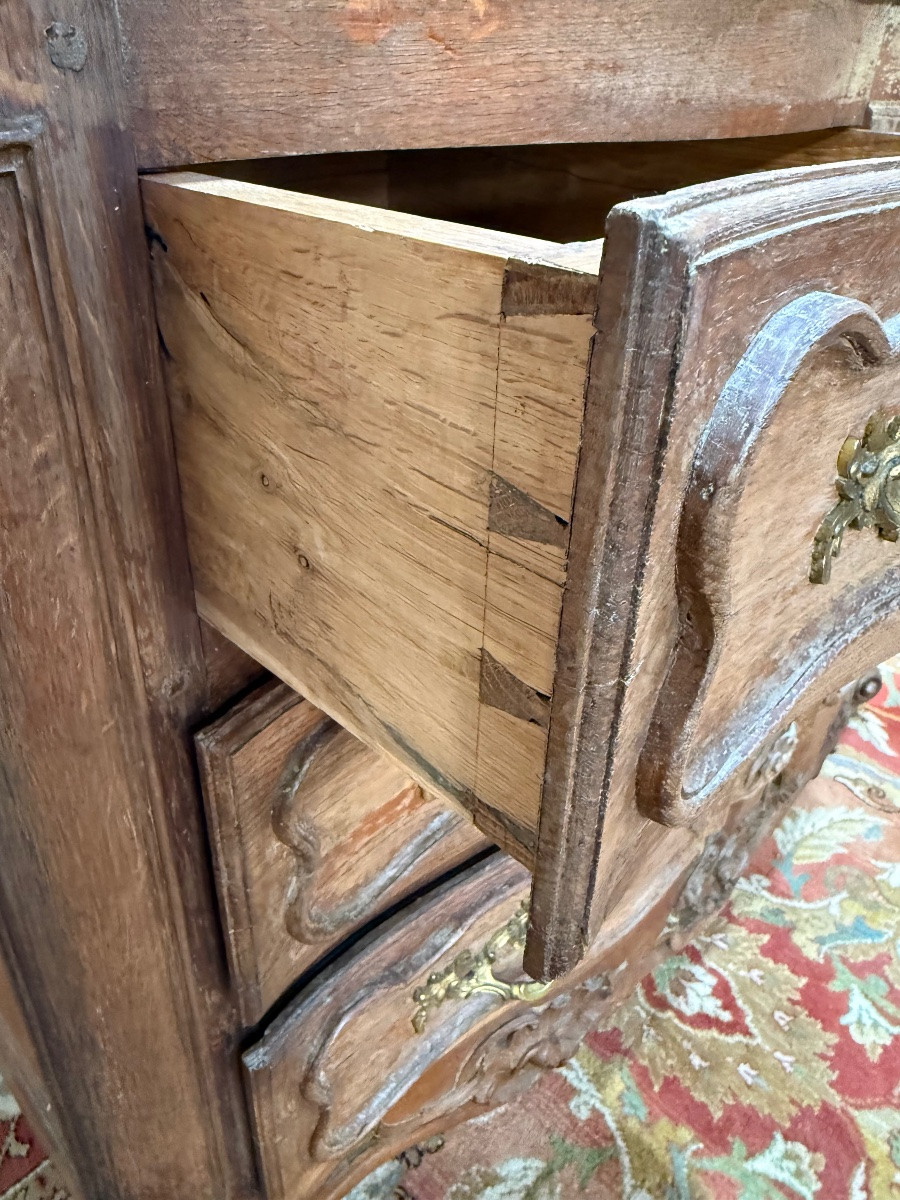 Commode Louis XV Nîmoise  en chêne massif -photo-1