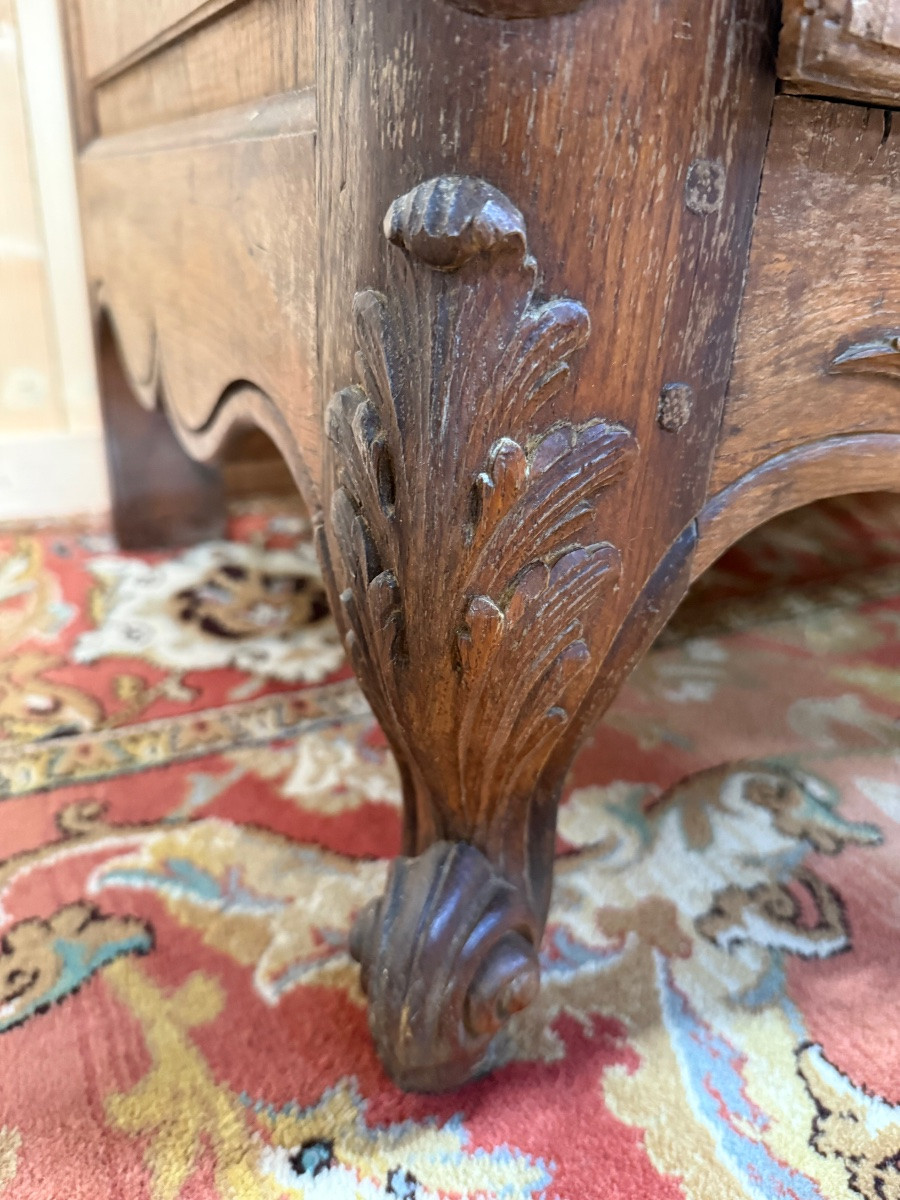 Commode Louis XV Nîmoise  en chêne massif -photo-3