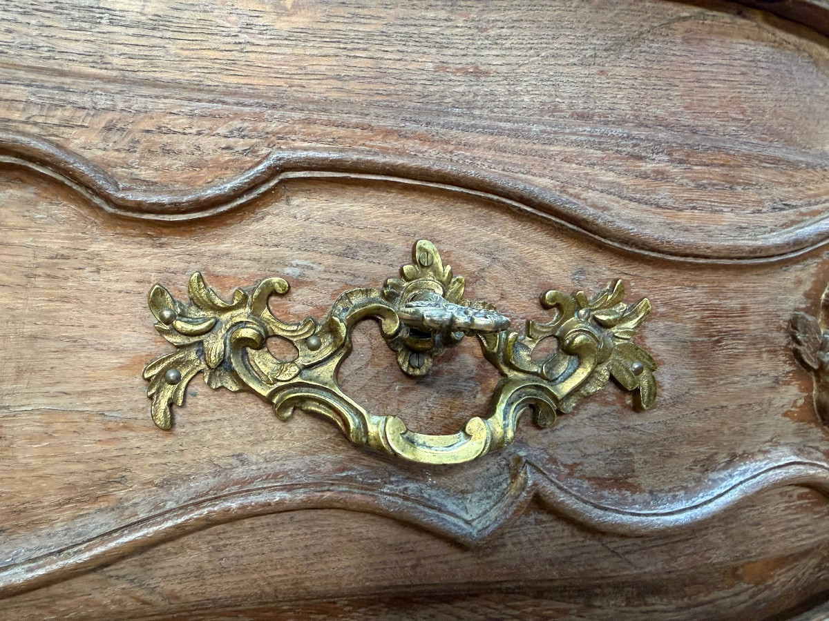 Commode Louis XV Nîmoise  en chêne massif -photo-5