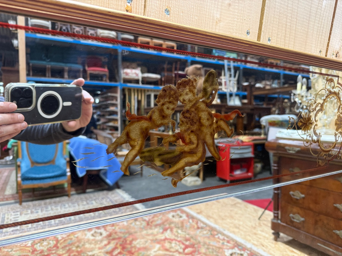 Miroir de bistrot - brasserie de style Art Nouveau / Vénitien -photo-4