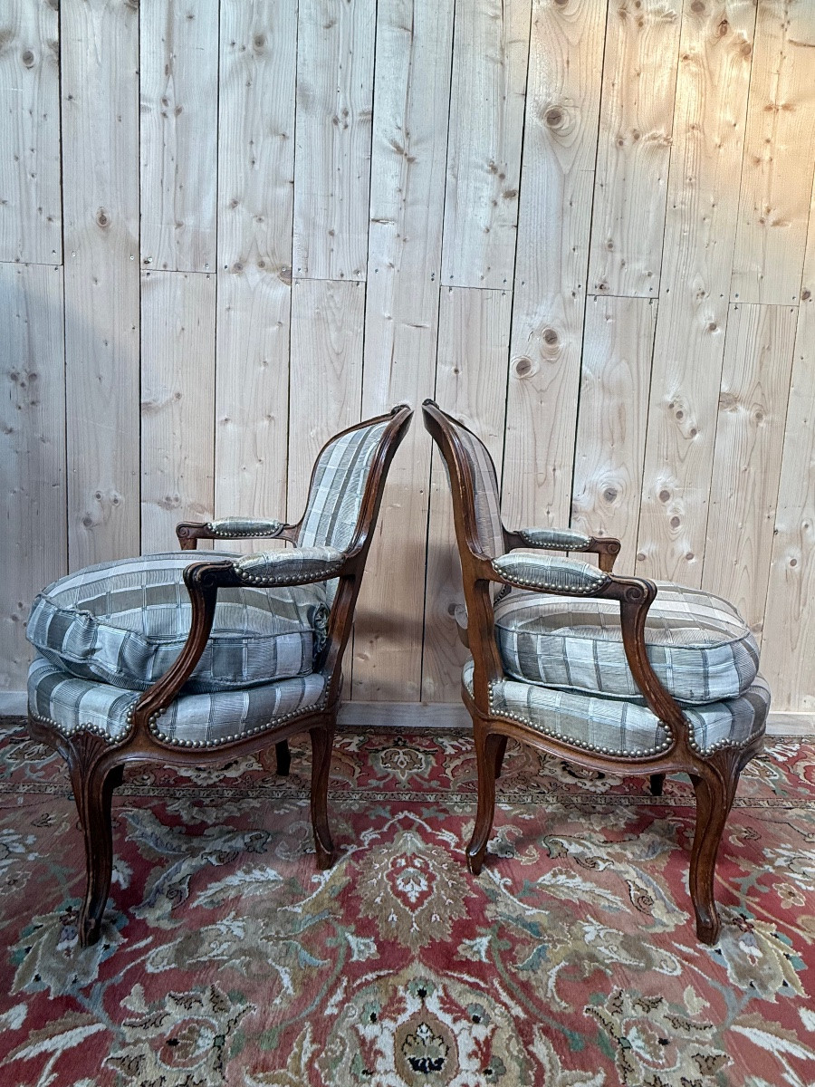 Pair Of Louis XV Style Cabriolet Armchairs -photo-1