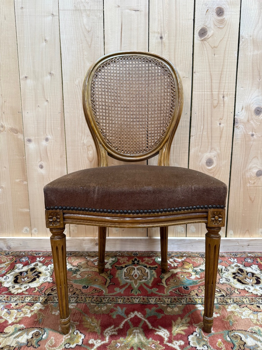 Set Of 6 Louis XVI Style Medallion Chairs-photo-4